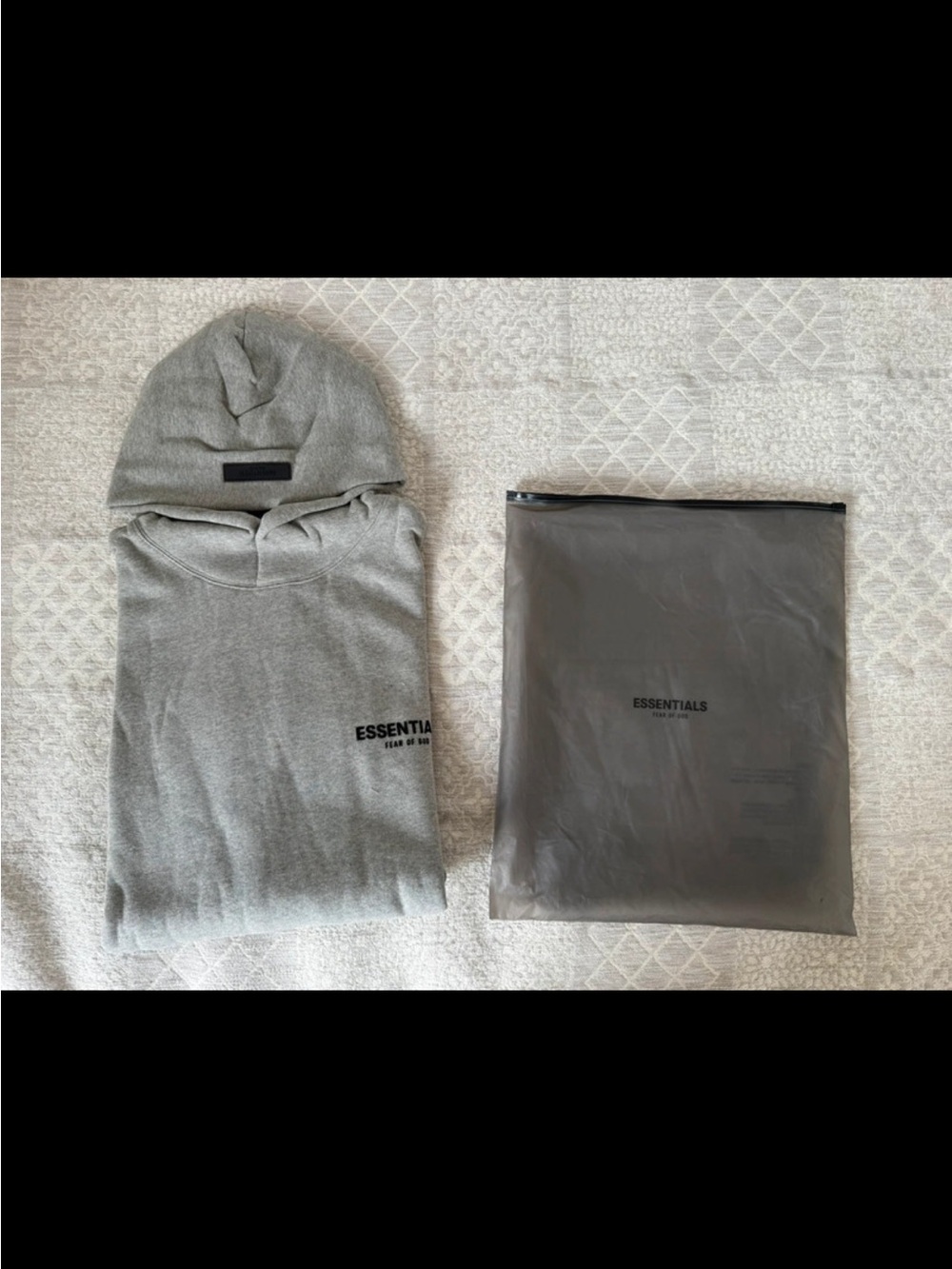 New Essentials Men’s Light Gray Pullover Hoodie with Small Logo